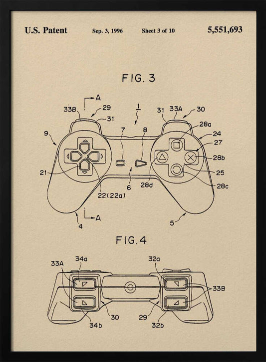 Controller Unit Patent 1996 - Poster / Art Print