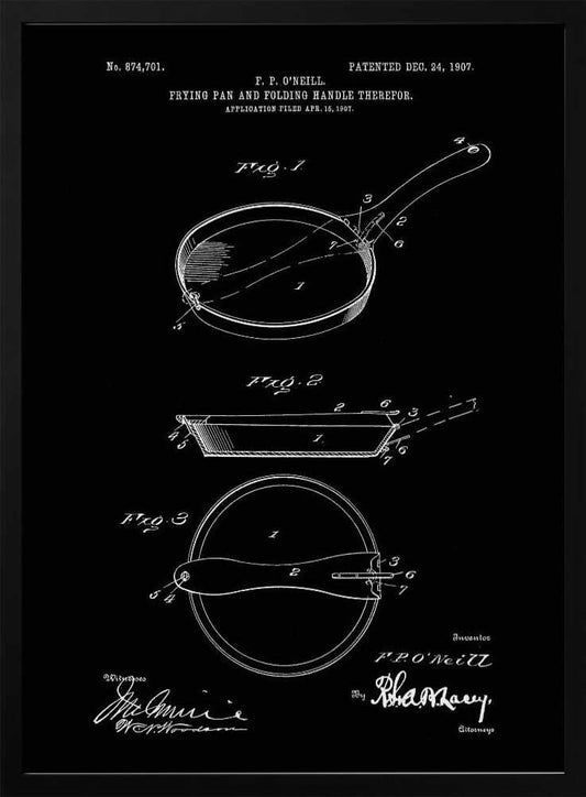 Frying Pan Patent 1907 - Poster / Art Print