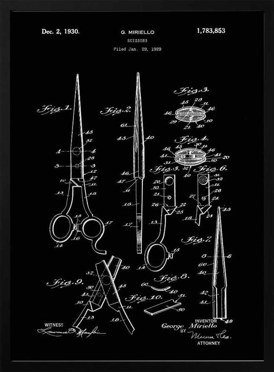 Scissors Patent 1929 - Poster / Art Print