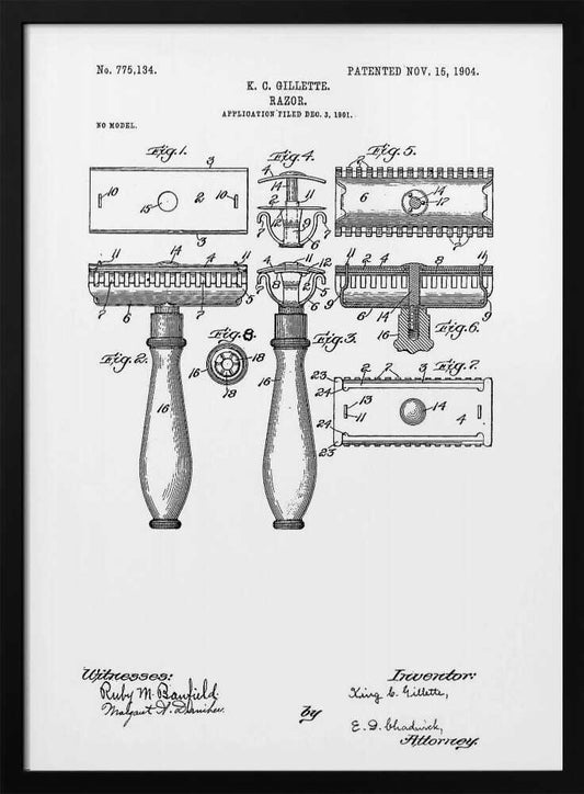 Razor Patent 1904 - Poster / Art Print