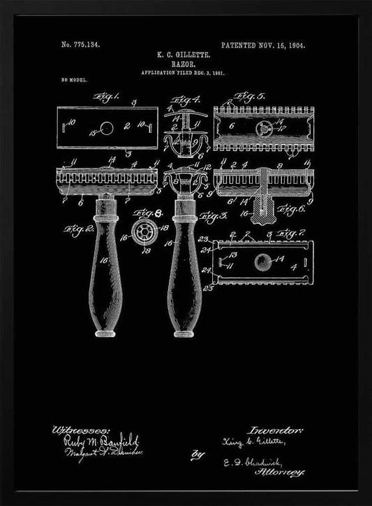Razor Patent 1904 - Poster / Art Print