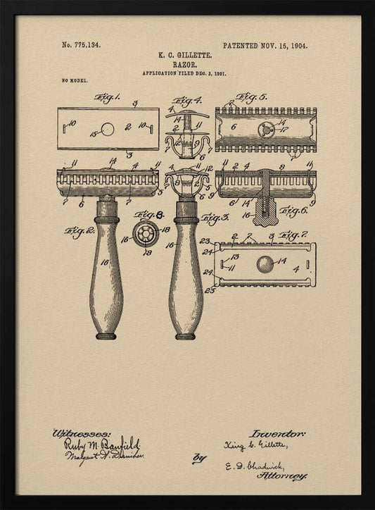 Razor Patent 1904 - Poster / Art Print