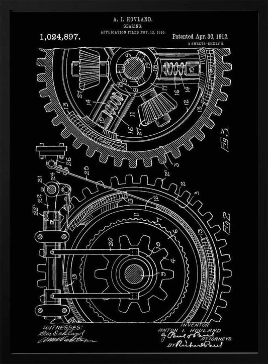 Gearing Patent 1912 - Poster / Art Print
