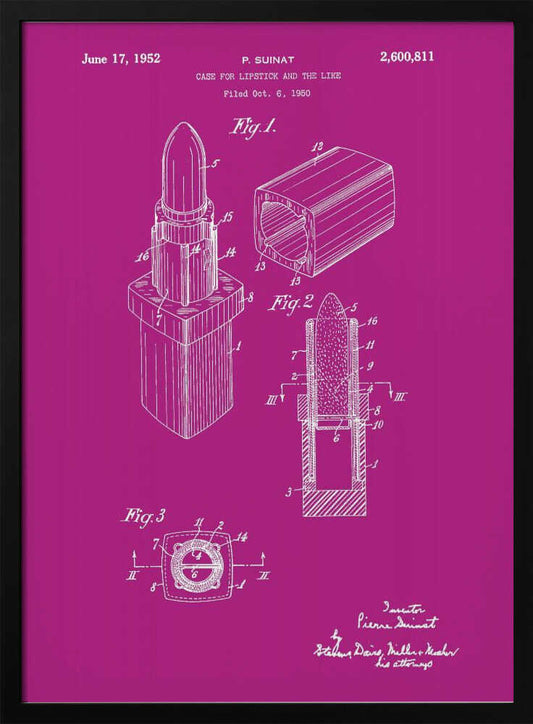 Case for Lipstick Patent 1952 - Poster / Art Print