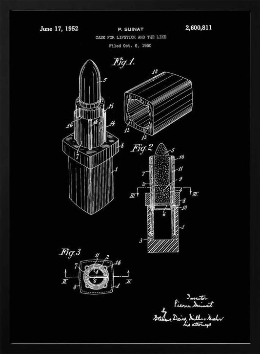 Case for Lipstick Patent 1952 - Poster / Art Print