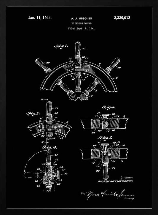Steering Wheel Patent 1941 - Poster / Art Print