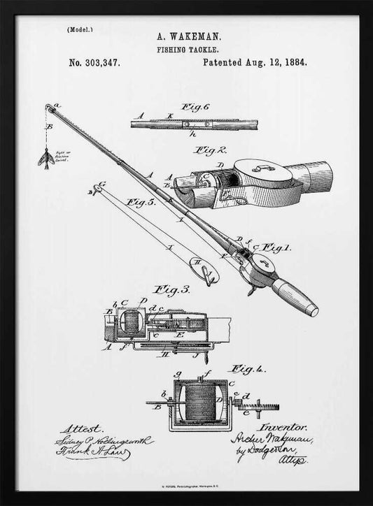 Fishing Tackle Patent 1884 - Poster / Art Print