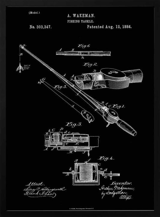 Fishing Tackle Patent 1884 - Poster / Art Print