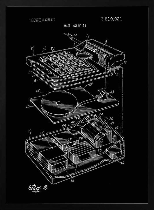 Electronic Calculator Patent 1974 - Poster / Art Print