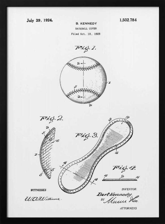 Baseball Cover Patent 1923 - Poster / Art Print