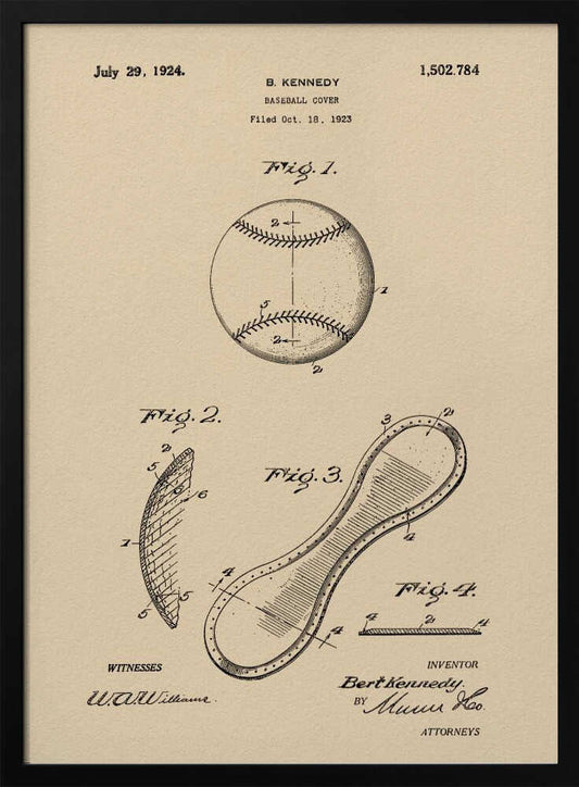 Baseball Cover Patent 1923 - Poster / Art Print