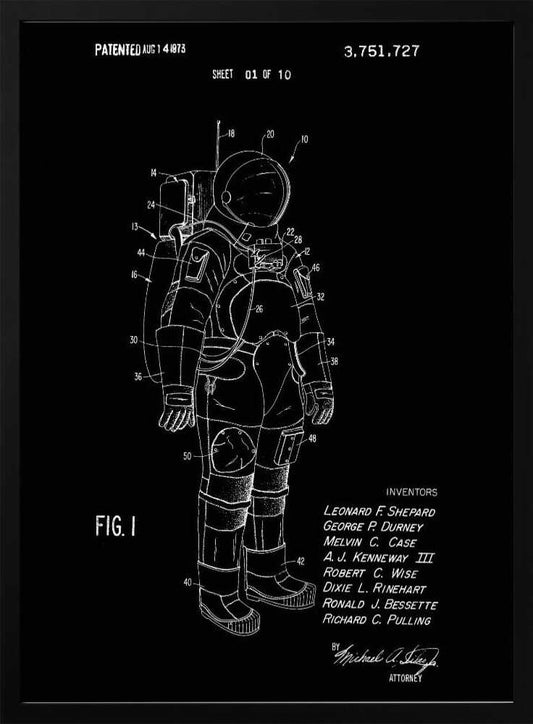 Space Suit Patent 1973 - Poster / Art Print