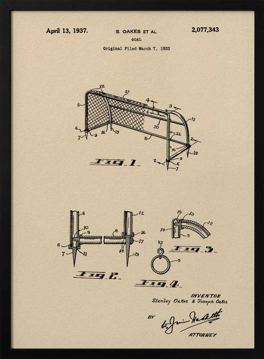 Goal Patent 1933 - Poster / Art Print