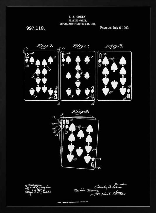 Playing Cards Patent 1909 - Poster / Art Print