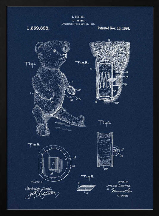 Teddybear Patent 1920 - Poster / Art Print