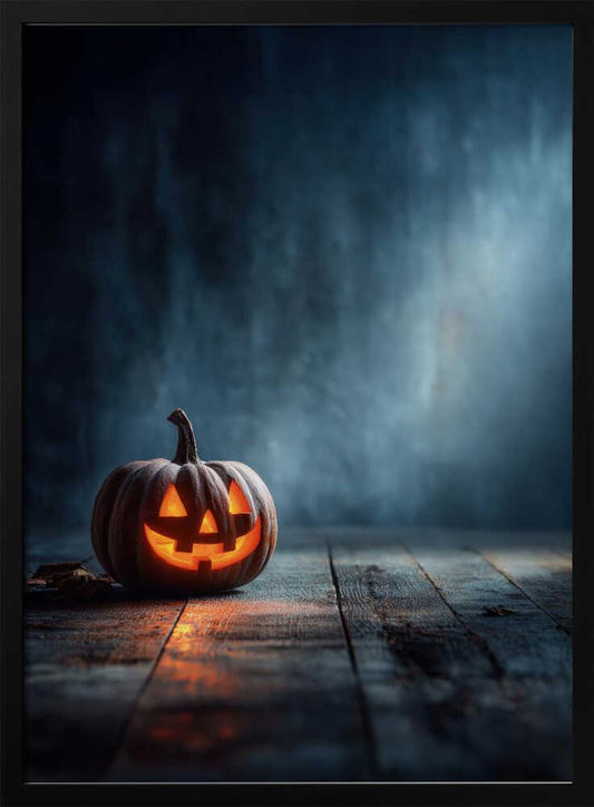 Lantern Pumpkin Halloween Scene (1) - Poster / Art Print