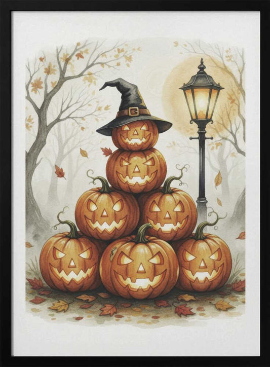 Scary Pumpkins Stack - Poster / Art Print