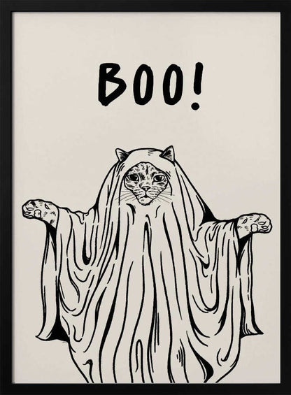 Boo! Ghost Cat - Poster / Art Print
