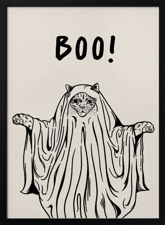 Boo! Ghost Cat - Poster / Art Print