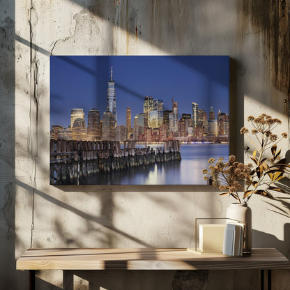 Manhattan Skyline at night - Poster / Art Print