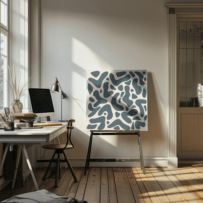 Abstract Lines And Shapes Greyish Green - Poster / Art Print
