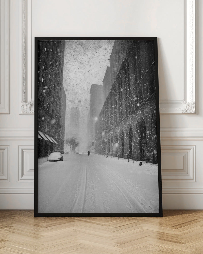 New York Walker in Blizzard - Poster / Art Print
