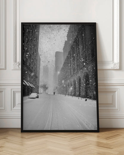 New York Walker in Blizzard - Poster / Art Print