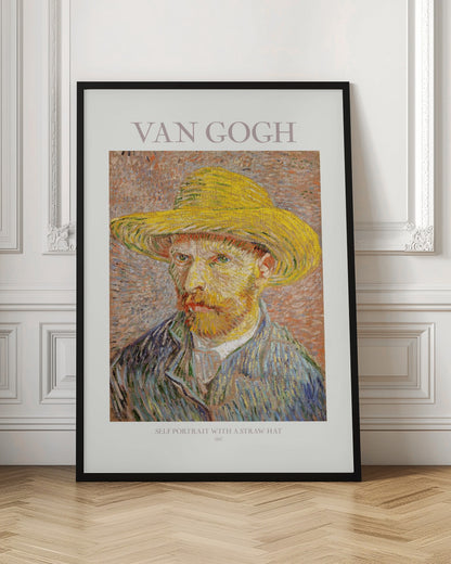 Self Portrait With Straw Hat - Poster / Art Print