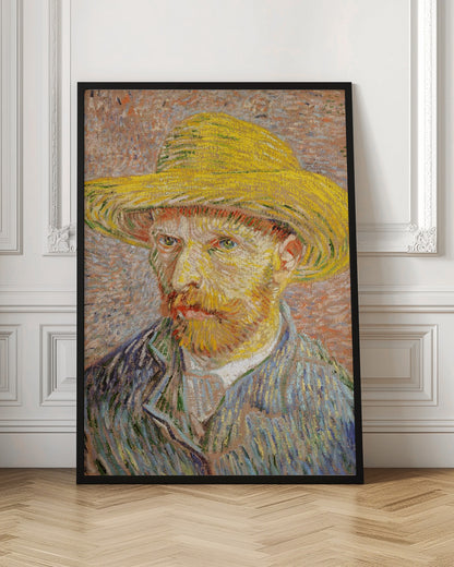 Self Portrait With Straw Hat - Poster / Art Print