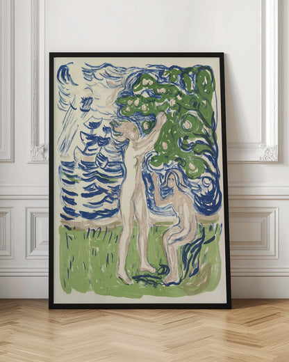 Girls Picking Apples - Poster / Art Print
