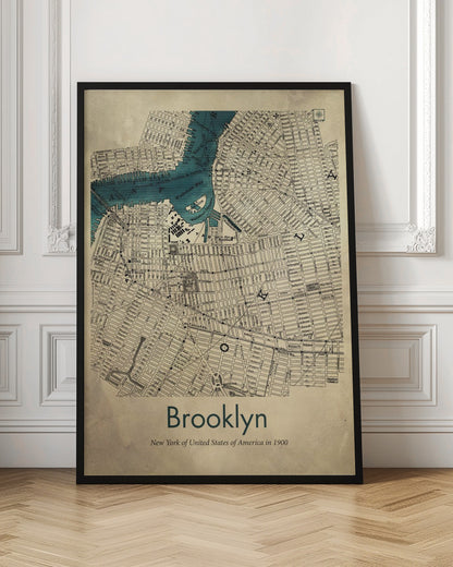 Brooklyn karta - Poster / Art Print