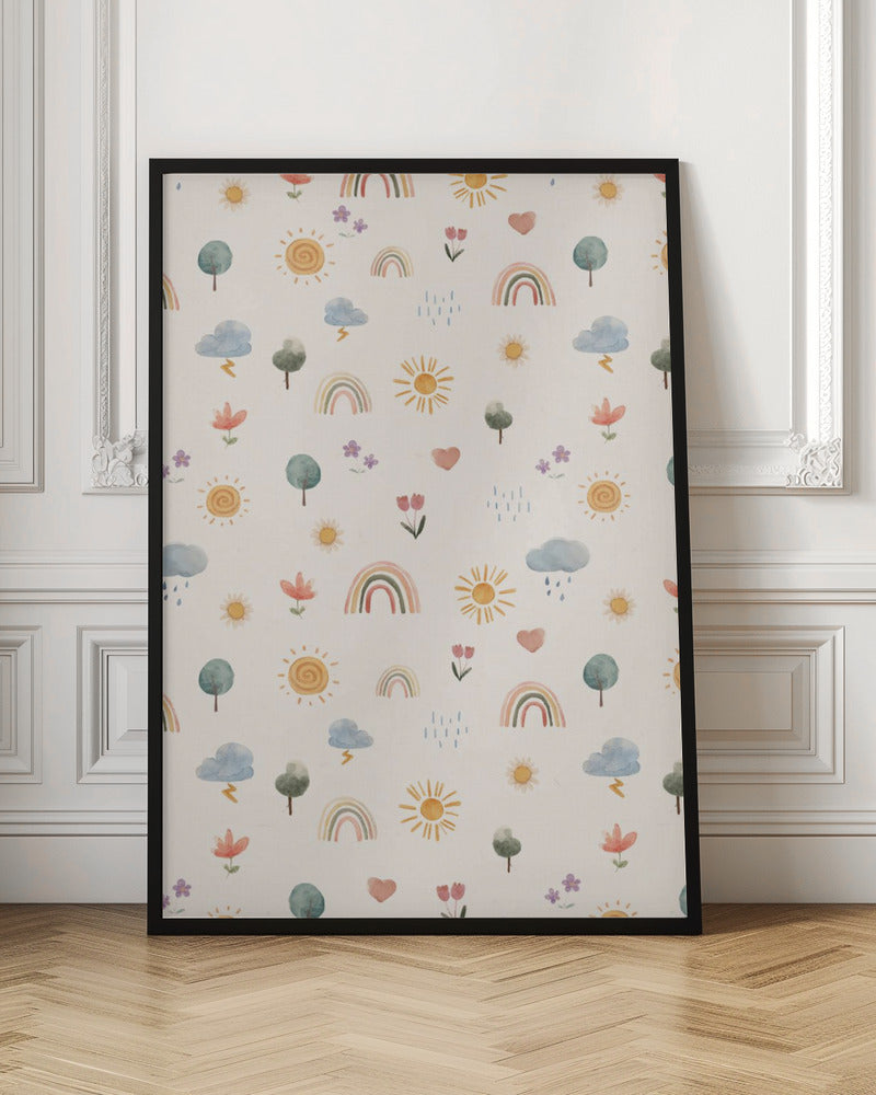 Seasonal Stickers Pattern - Poster / Art Print