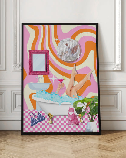 Groovy Bathtub Bliss - Poster / Art Print