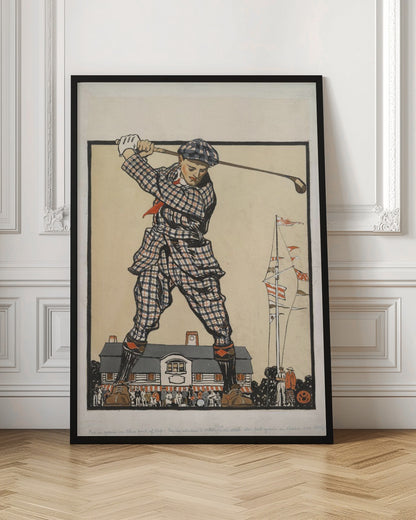 Man Swinging Golf Club (1915) - Poster / Art Print