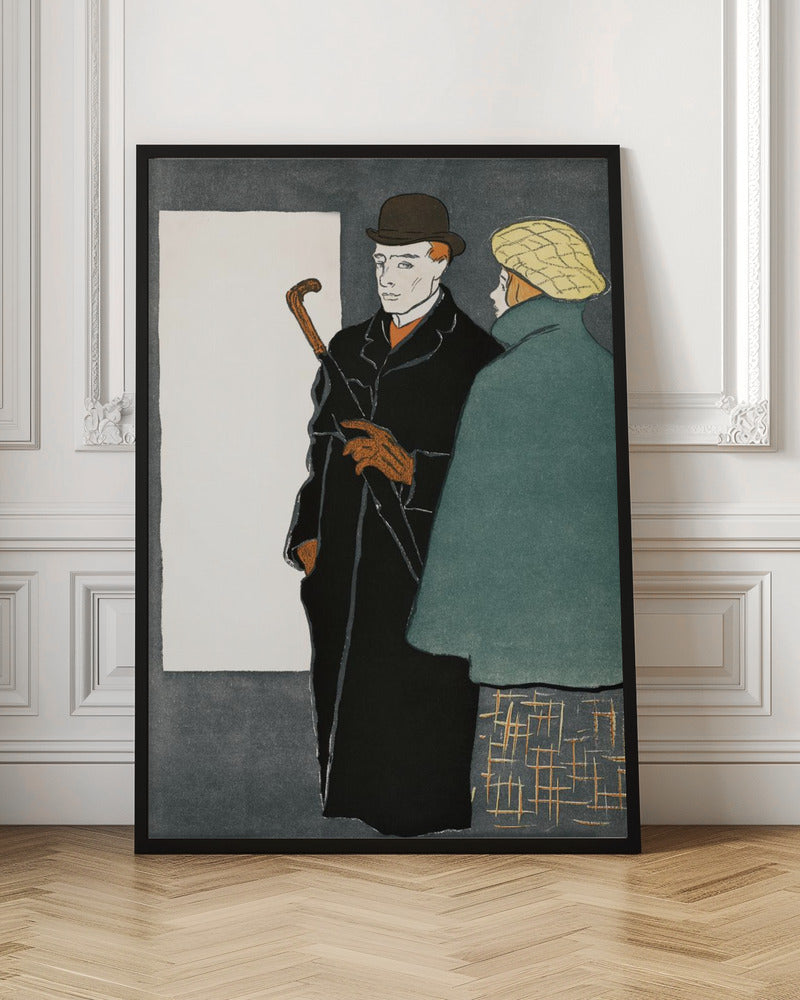 Man With Walking Stick and Woman (1896) - Poster / Art Print