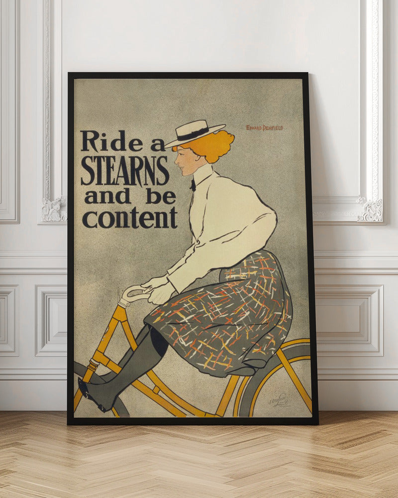 Ride a Stearns and Be Content (1896) - Poster / Art Print