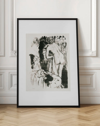 Nude Woman Standing, Drying Herself - Poster / Art Print