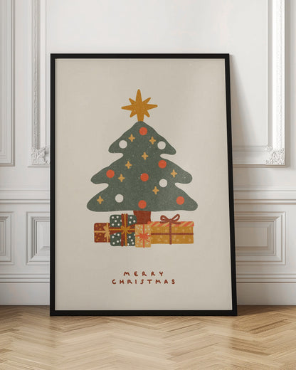 Christmas tree with gifts - Poster / Art Print