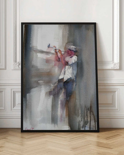 A Musician Playing The Trumpet - Poster / Art Print