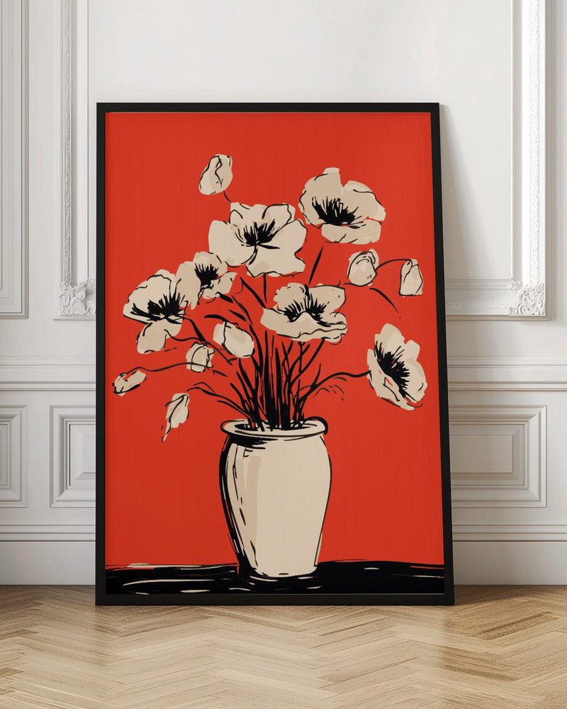 Poppies in a Vase - Poster / Art Print