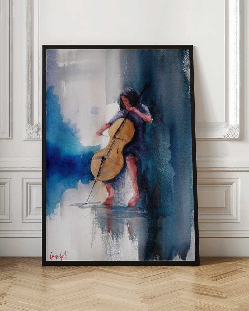 A Musician Playing A Cello - Poster / Art Print