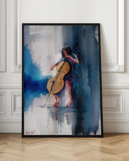A Musician Playing A Cello - Poster / Art Print