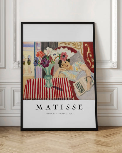 Femme Et Anémones - Poster / Art Print