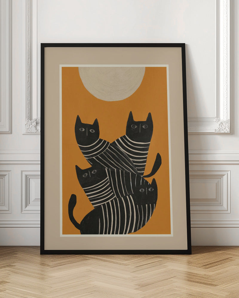 Abstract Black Cats - Poster / Art Print