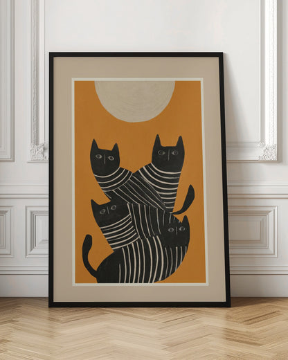 Abstract Black Cats - Poster / Art Print