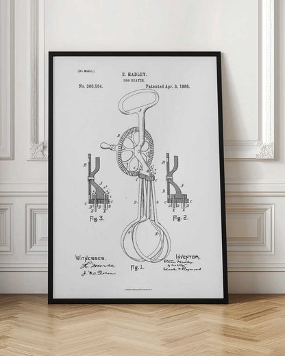 Egg Beater Patent 1888 - Poster / Art Print