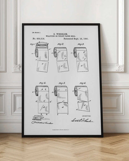 Toilet Paper Roll 2 Patent 1891 - Poster / Art Print