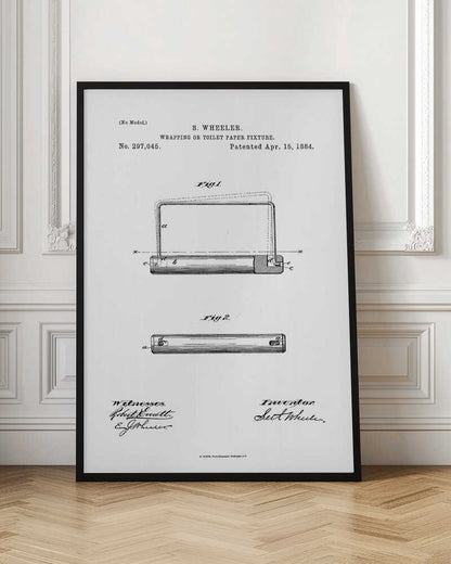 Toilet Paper Fixture Patent 1884 - Poster / Art Print