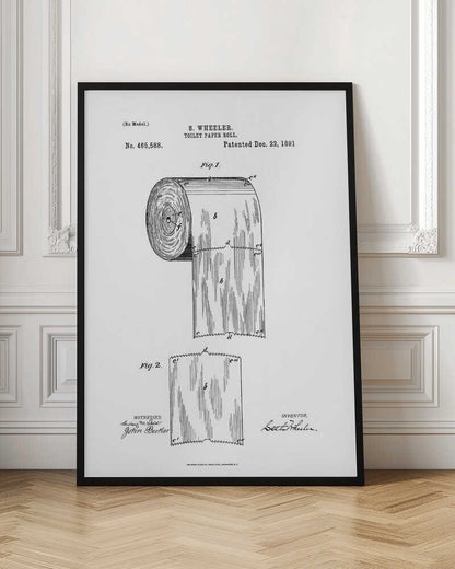 Toilet Paper Roll Patent 1891 - Poster / Art Print