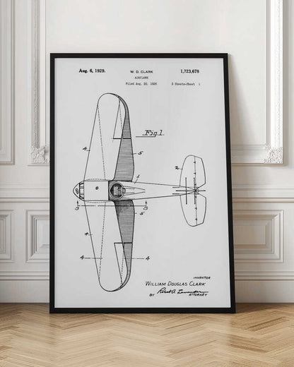 Airplane Patent 1929 - Poster / Art Print
